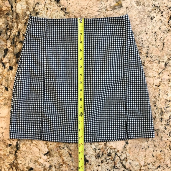 BRANDY🩷MELVILLE JOHN GALT Skirt with Kick Pleat Black White One Size XS-S - Picture 9 of 11